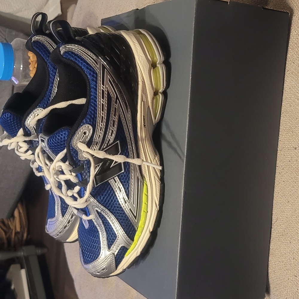 Men's Blue and Silver Athletic Shoes